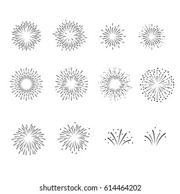 Vector illustration set of fireworks