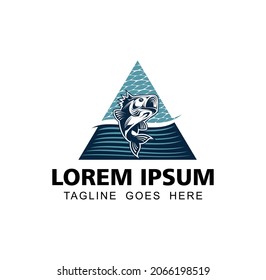 A vector Illustration set of Fishing tournament emblem template vector logo 