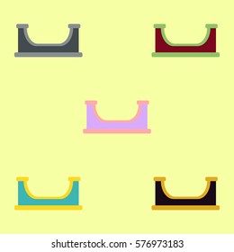 Vector illustration set in flat style playground equipment sandbox