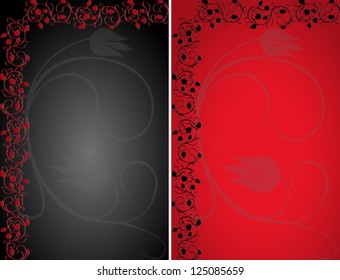 Vector illustration. Set of floral cards