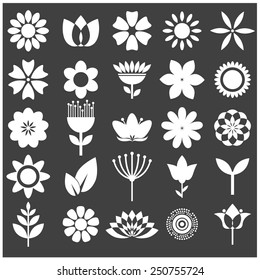 Vector illustration of a set of floral elements for design and decoration  - flowers