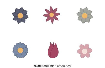 Vector illustration. A set of flowers.