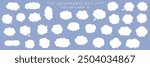 A vector illustration set of fluffy speech bubbles. Speech balloon, frames, fluffy, ornaments, curves