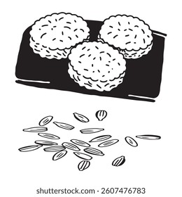 Vector illustration of a set of food