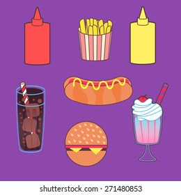 Vector illustration set of food