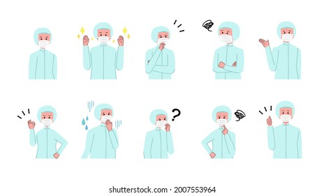 Vector Illustration Set Of Food Factory Workers