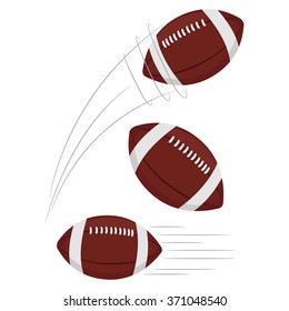 Vector Illustration of Set of Football being thrown