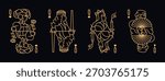 Vector illustration of a set of four Queen playing cards: Clubs, Diamonds, Hearts, Spades. Elegant and classic design for poker, casino, and entertainment projects.
