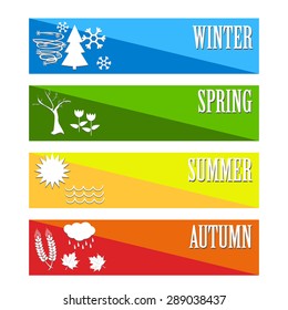 vector illustration Set four seasons symbol Weather for print calendar, web design