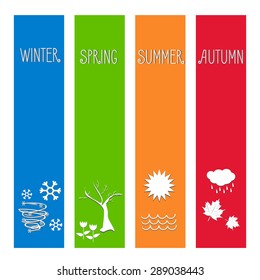 vector illustration Set four seasons symbol Weather for print calendar, web design