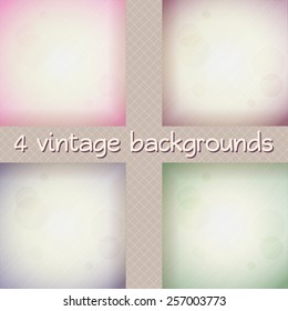 Vector illustration: set of four vintage  paper backgrounds