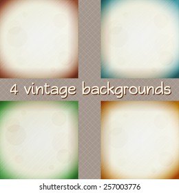 Vector illustration: set of four vintage  paper backgrounds
