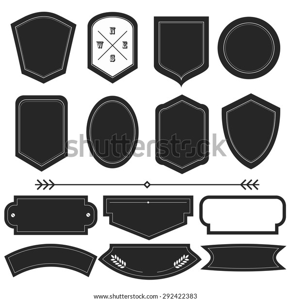 Vector illustration of a set of frames for\
labels, tags and other\
designs