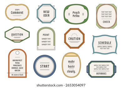 A vector illustration set of frames of various shapes.