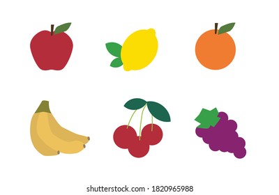 Vector illustration of set of fruits