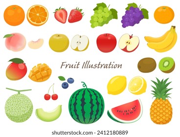 Conjunto de ilustraciones vectoriales de frutos