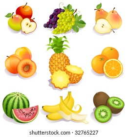 Vector illustration - set of fruits icons