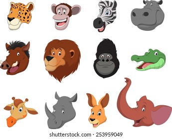 Vector illustration set of funny exotic animals