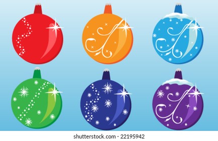 vector illustration of set of fur-tree toys