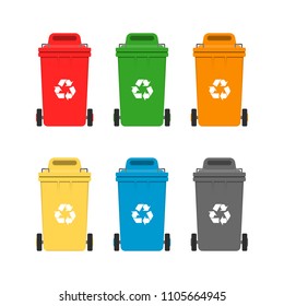 Wheelie Bin Icon Set Waste Clipart Stock Vector (Royalty Free ...