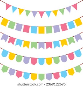 Vector illustration set of garland flags
