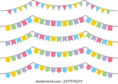 Ilustración vectorial conjunto de banderas de garland