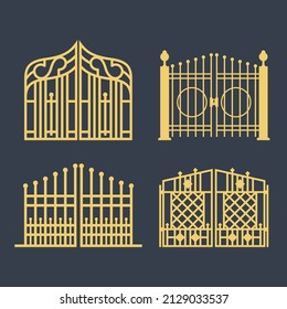 Vector illustration of a set of gates