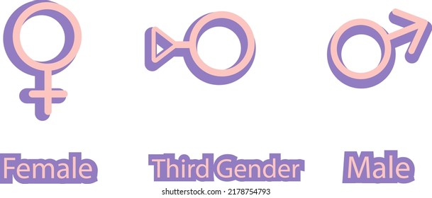 Vector Illustration Set Gender Symbols Male Stock Vector Royalty Free 2178754793 Shutterstock