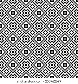 Vector Illustration of Set of Geometric Seamless Pattern for Design, Website, Background, Banner. Element for Wallpaper or Textile. Black and White Retro Texture Template