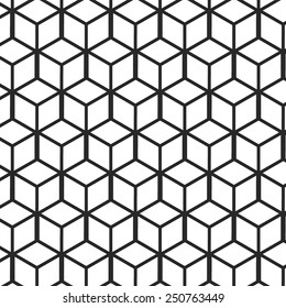 Vector Illustration of Set of Geometric Seamless Pattern for Design, Website, Background, Banner. Element for Wallpaper or Textile. Isometric Black and White Texture Template