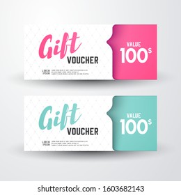 Vector Illustration Set Of Gift Voucher Template For Your Business