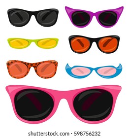Vector illustration of set of glasses