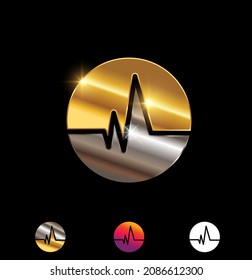A Vector Illustration set of Gold and Silver Health Circle Sign