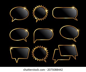A vector Illustration set of Golden Bubble Chat Icon