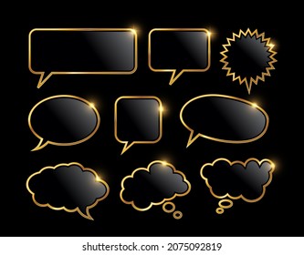 A vector illustration set of Golden Bubble Chat Icon