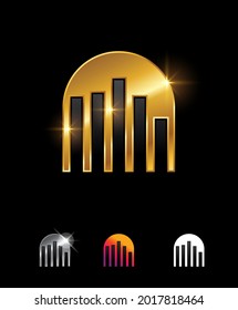 A vector illustration set of Golden Business Finance Premium Company Logo and Sign in black background for luxury and royal Business Finance Premium Company Logo and Sign