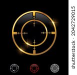 A Vector Illustration set of Golden Crosshair Shooting Target Vector Sign