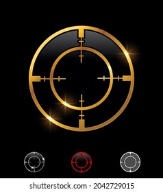 Ein Vektorgrafik-Set mit goldener Crosshair-Shooting-Ziel-Vektorsymbol