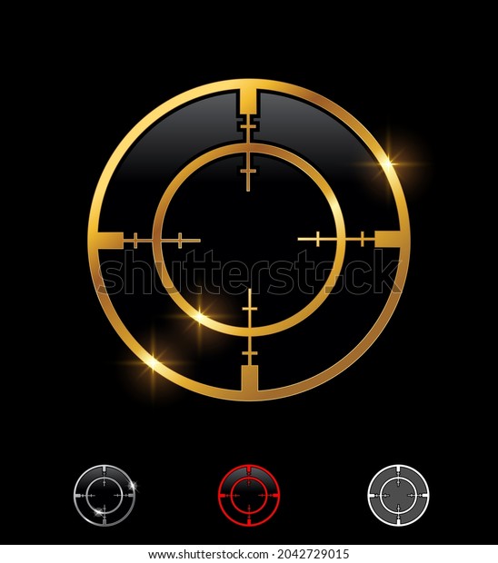 Vector Illustration Set Golden Crosshair Shooting Stock Vector (royalty 