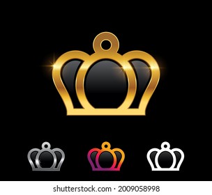 Un conjunto de ilustraciones vectoriales de la corona de oro