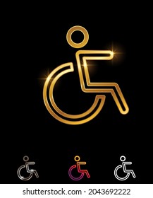Un conjunto de ilustraciones vectoriales del Vector de silla de ruedas Golden Disabled