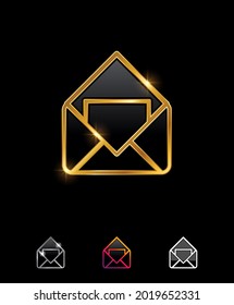 Un conjunto de ilustraciones vectoriales de la señal del vector sobre dorado