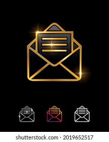 Ein Vektorgrafik-Set mit goldenem Umschlag, Vektorzeichen