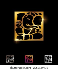 A Vector Illustration set of Golden Ganesha Vector Sign 