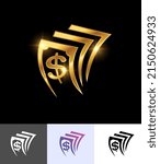 A vector illustration set of Golden Money Dollar Symbol Vector Sign