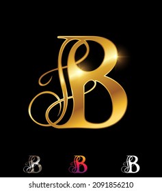 Vector Illustration Set Golden Monogram Letter Stock Vector (Royalty ...