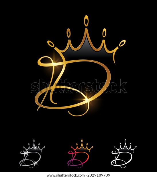 Vector Illustration Set Golden Monogram Crown Stock Vector (Royalty ...