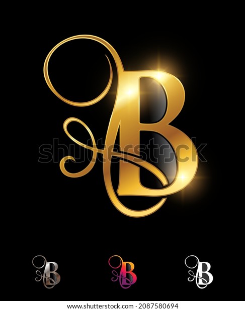 Vector Illustration Set Golden Monogram Letter Stock Vector (Royalty ...