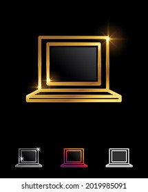 Ein Vektorgrafik-Set mit Golden Phone Vektor Sign auf schwarzem Hintergrund mit goldglänzender Wirkung für Luxus- und königliches Logo-Zeichen