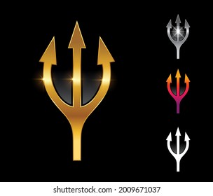 A vector illustration set of Golden Trident Vector Sign